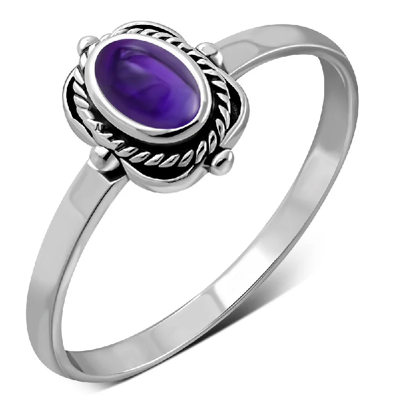 Amethyst Stone Sterling Silver Ring