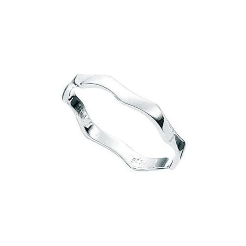 Fine Wavy Ladies Sterling Silver Ring