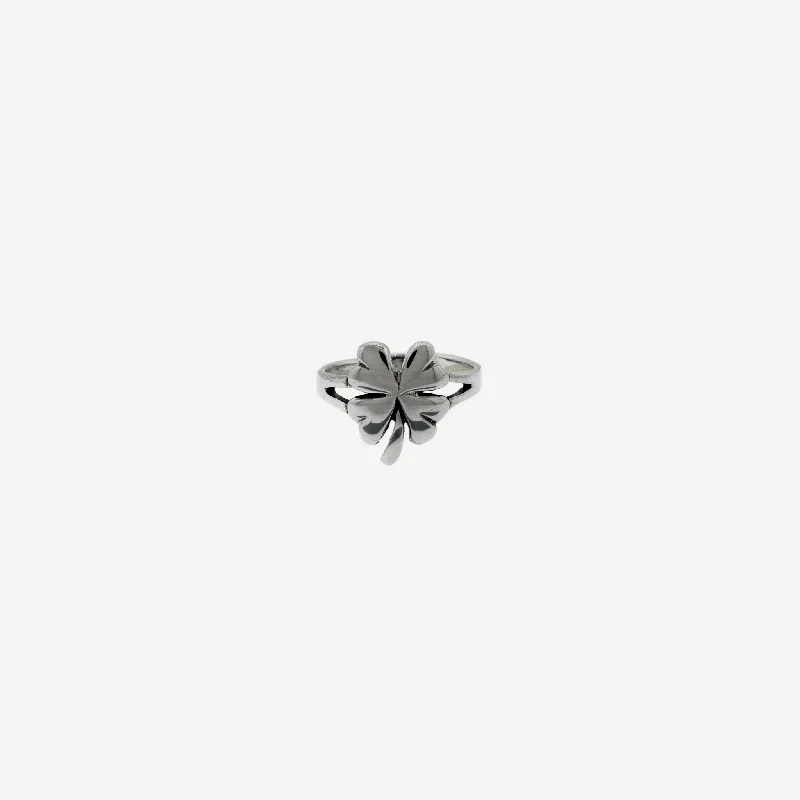 Four Leaf Clover Silver Ring