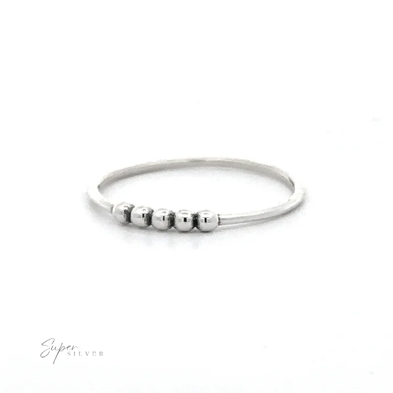 Silver Ring With Beads