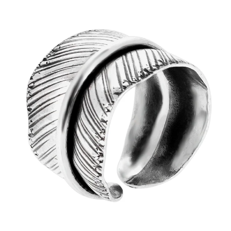 Sterling Silver Leaf Shaped Ring for Women