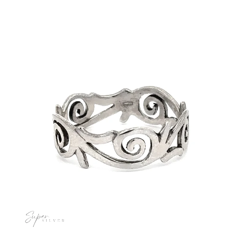 Sterling Silver Spiral Swirl Band Ring