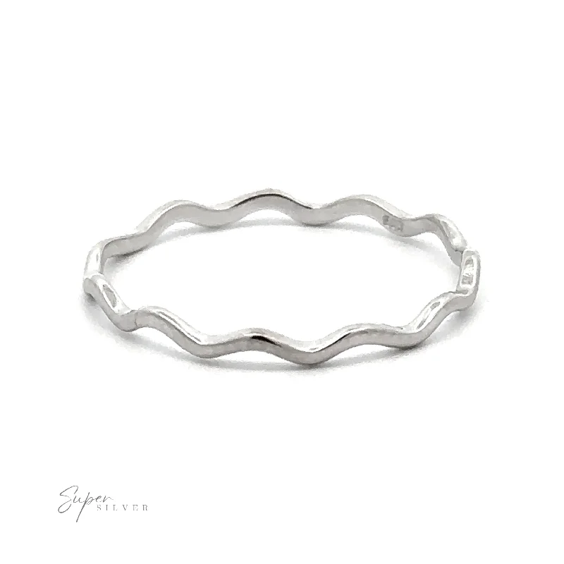 Sterling Silver Wavy Band