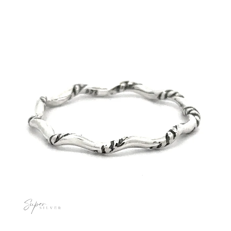 Sterling Silver Wavy Rope Band