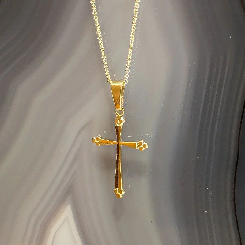 14K Diamond-Cut Cross