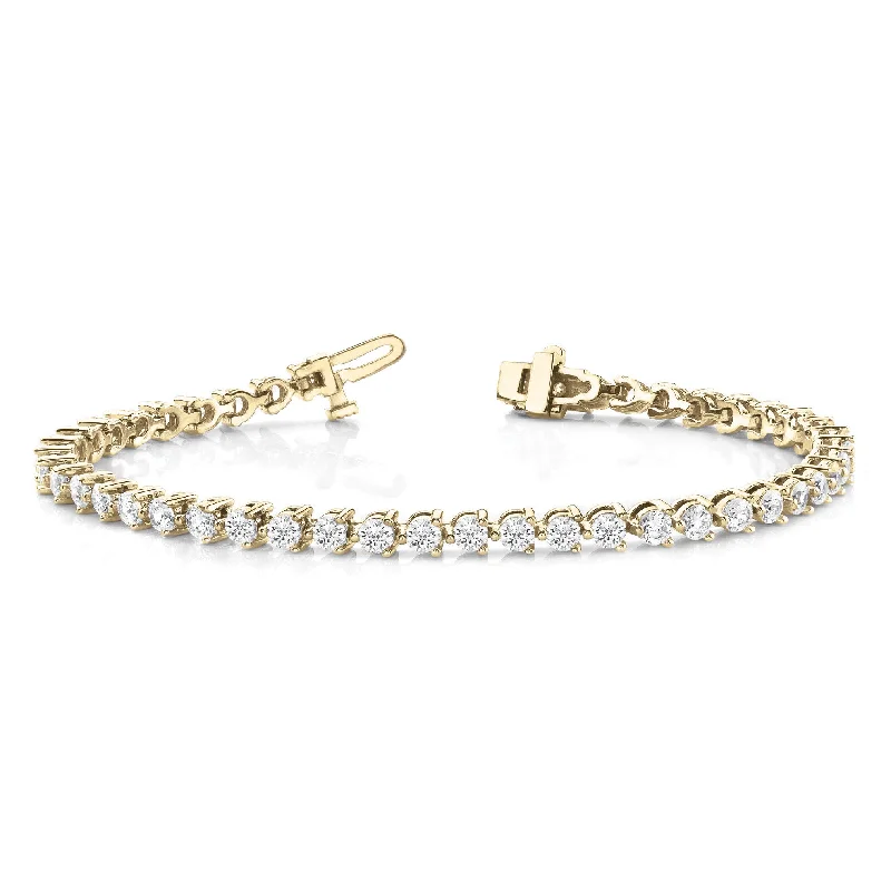 Three Prong Classic Diamond Tennis Bracelet