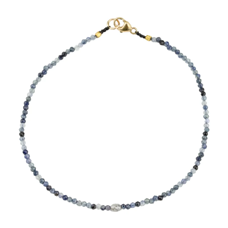 Blue Sapphire + Grey Diamond Bracelet