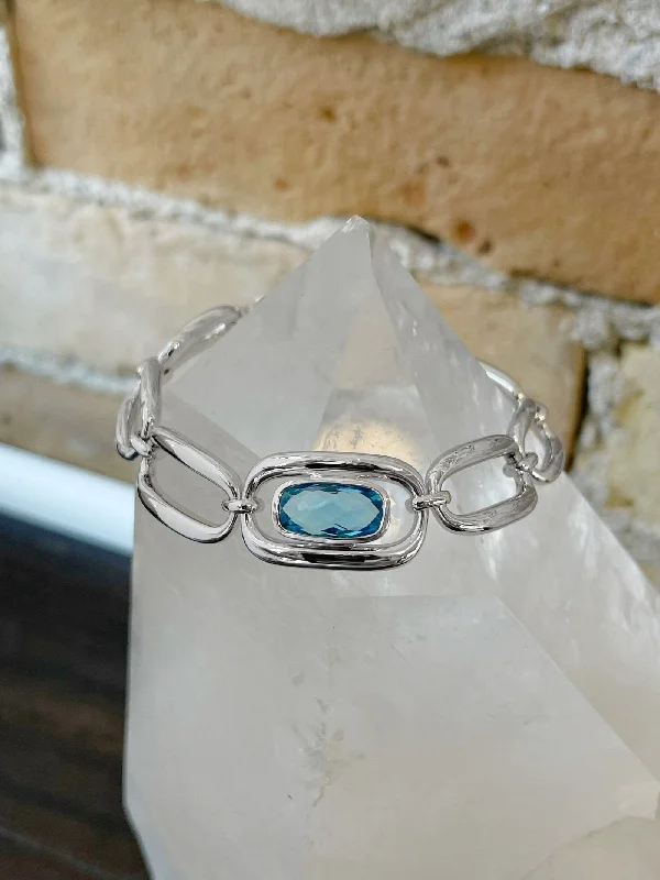 Blue Topaz Chain Bracelet