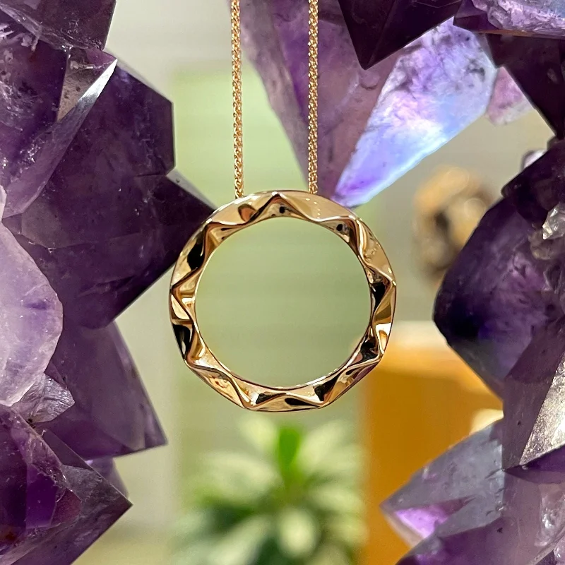 Chevron Circle Pendant