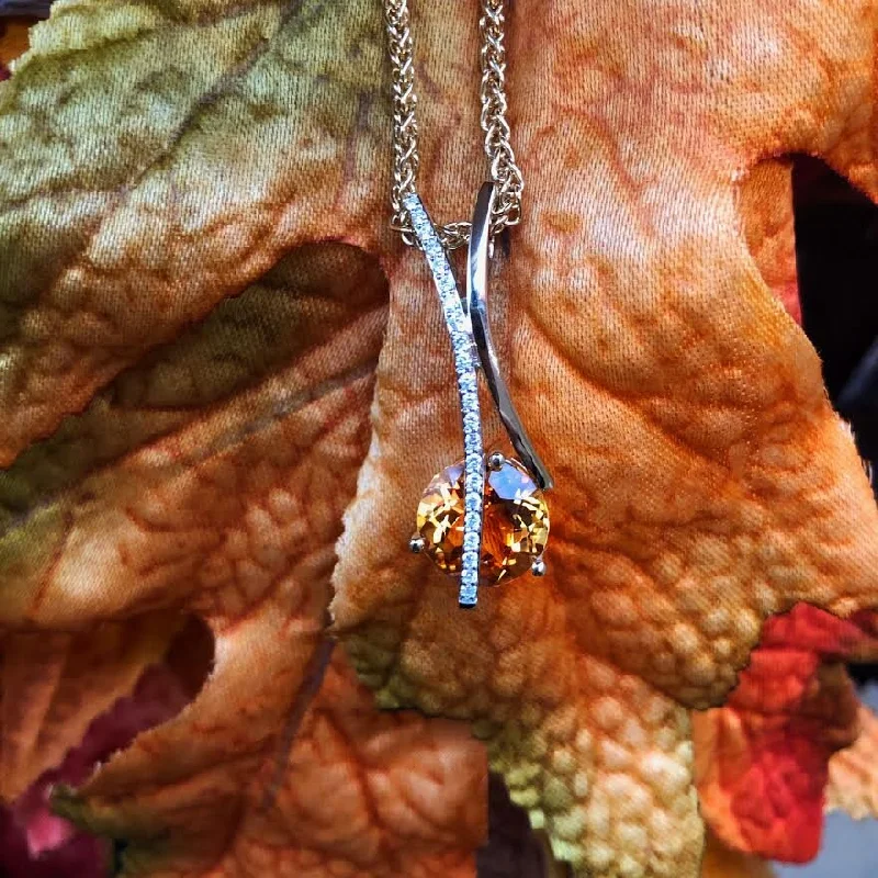 Citrine and Diamond Pendant