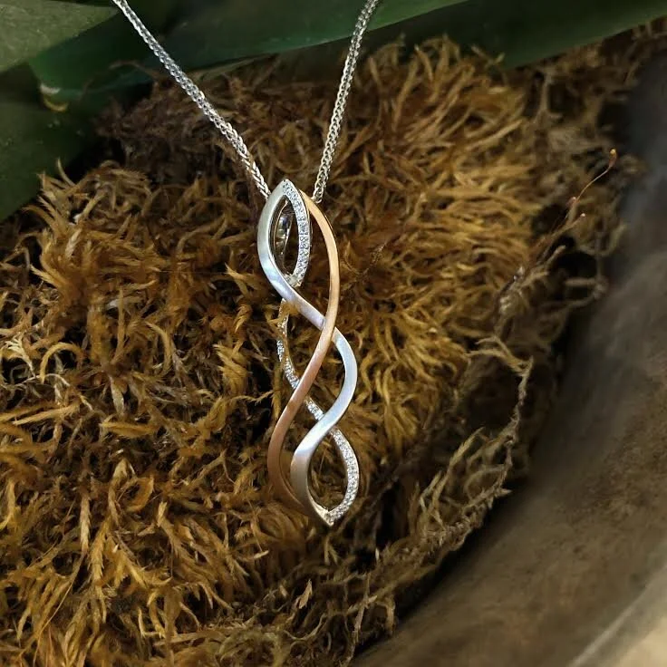 Woven Twist Diamond Pendant