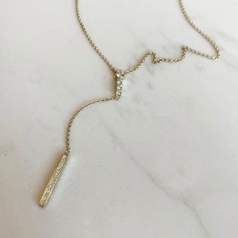 "Y" Diamond Stick Necklace