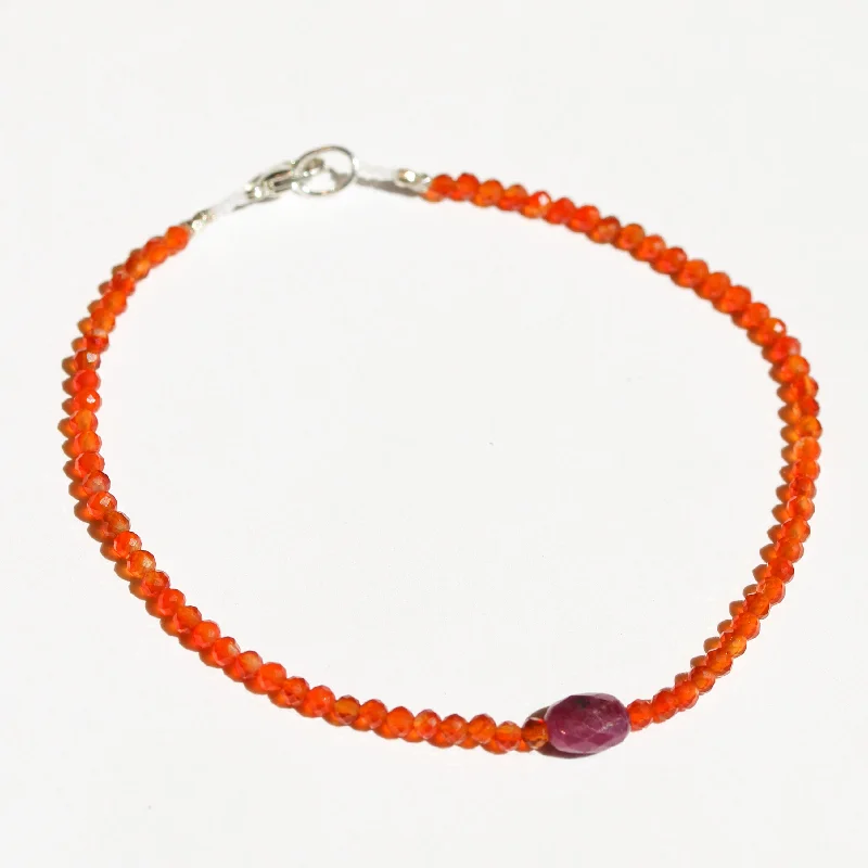 Carnelian + Ruby Bracelet