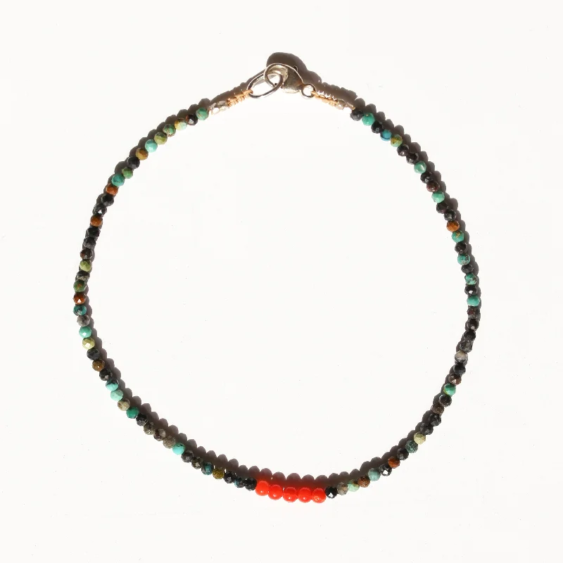 Chrysocolla + Coral Bracelet No.53