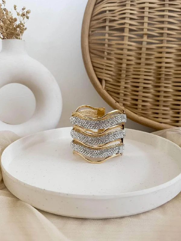 Designer White Stone Multilayered Bracelet