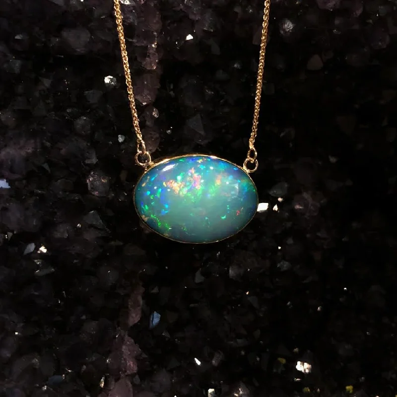 Horizontal Ethiopian Opal Necklace