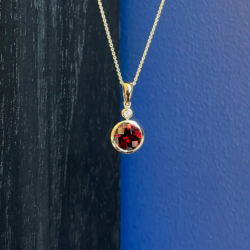 Garnet and Diamond Pendant