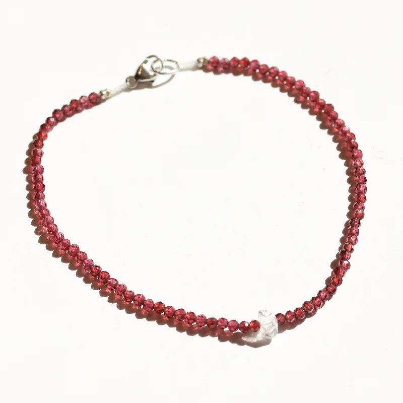 Garnet + Herkimer Bracelet No.23