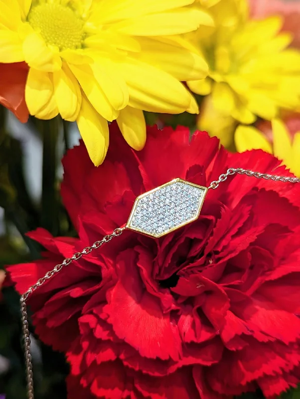 Hexagon Pave CZ Bracelet