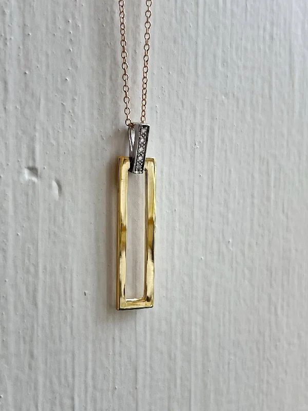 I.Reiss Open Rectangle Necklace