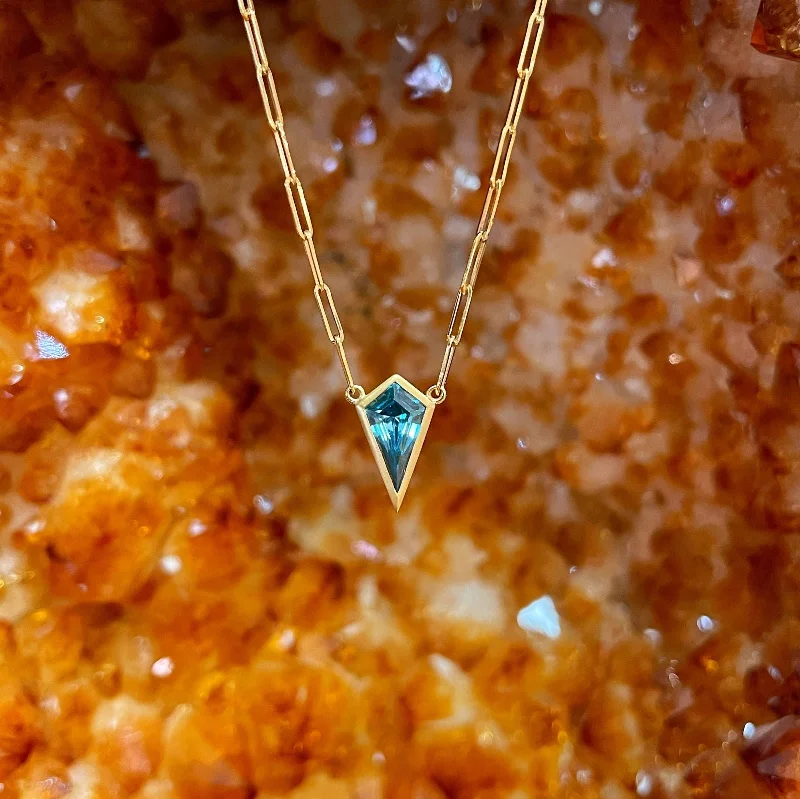 Kimberly Collins Blue Zircon Kite Necklace