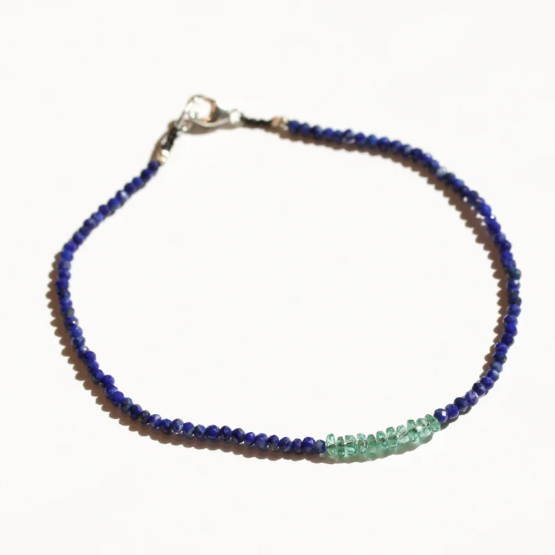 Lapis + Emeralds Bracelet No.39