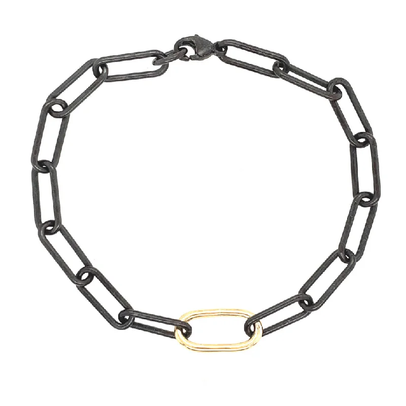 Mixed Metal Paperclip Chain Bracelet