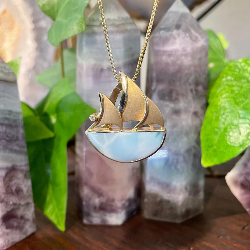 Larimar Sailboat Pendant