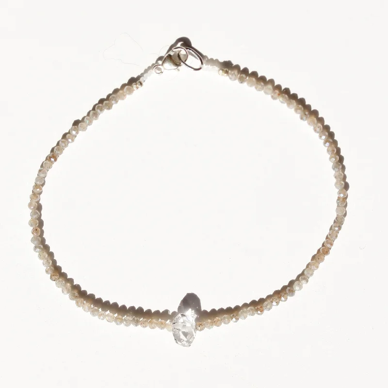 Mystic Moonstone + Herkimer Bracelet No.61