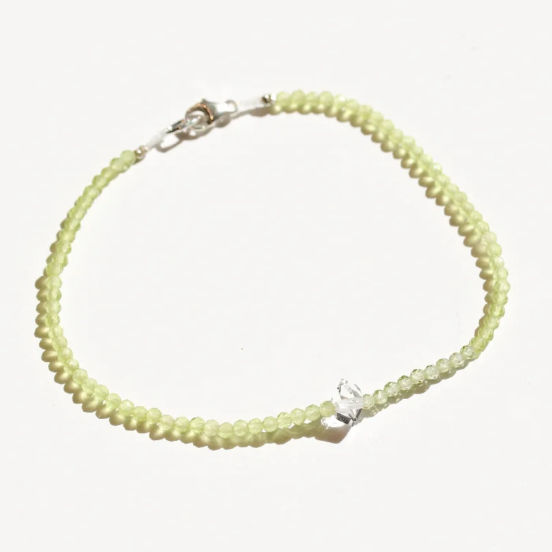 Peridot + Herkimer Bracelet No.31