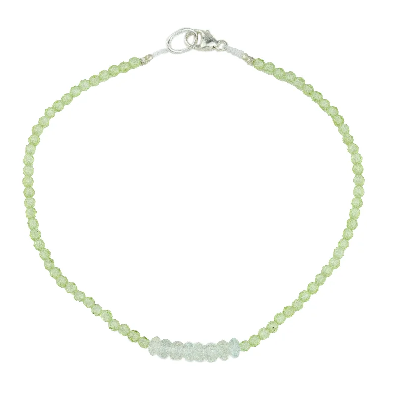 Peridot + White Sapphire Bracelet