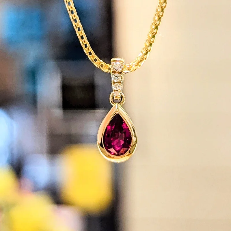 Petite Ruby and Diamond Pendant