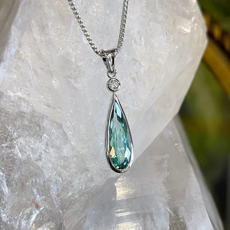 Blue-Green Tourmaline Pendant