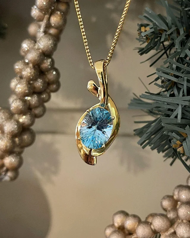 Blue Topaz Swoop Pendant