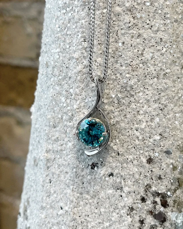 Blue Zircon Pendant