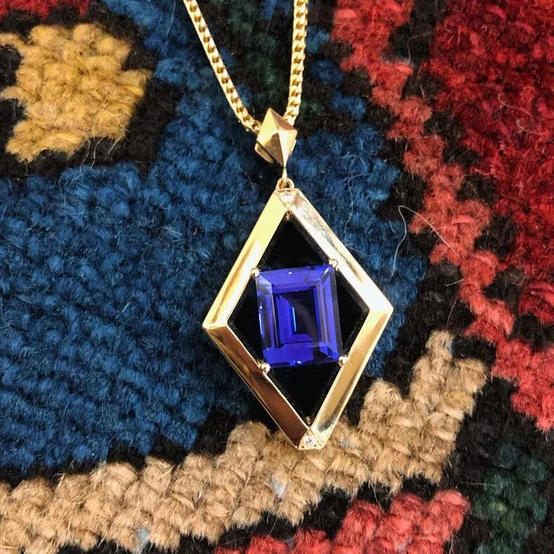 Emerald Cut Tanzanite Pendant