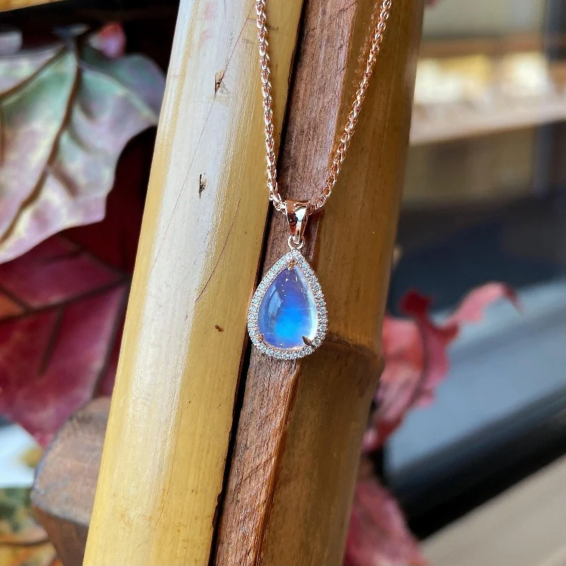 Moonstone Diamond Pendant