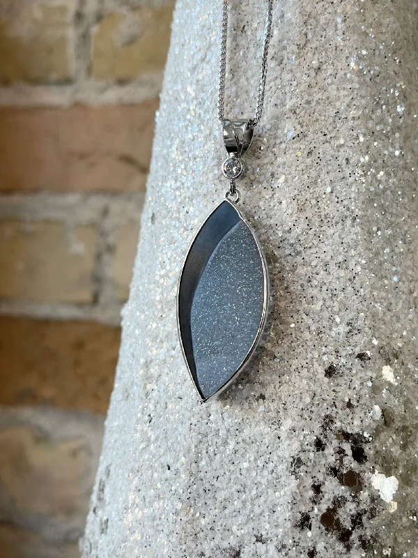 Onyx and Druzy Pendant