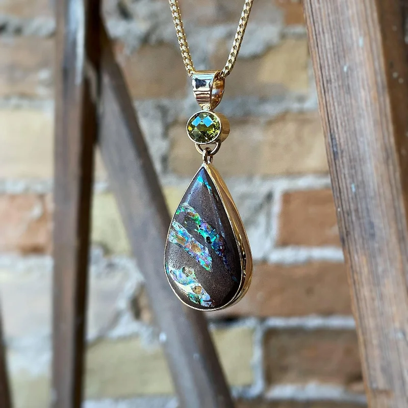 Opal and Peridot Pendant