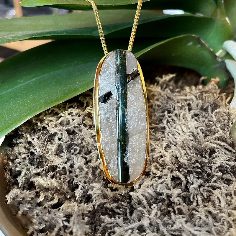 Plumb Gold Original Tourmalinated Quartz Pendant