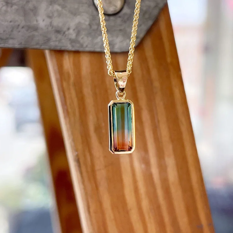 Plumb Gold Original Watermelon Tourmaline Pendant