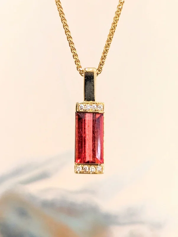 Rubellite Bar Pendant