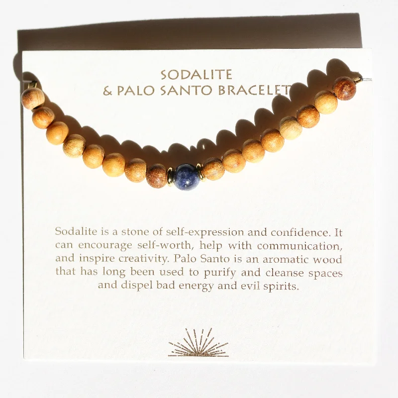 Sodalite + Palo Santo Bracelet