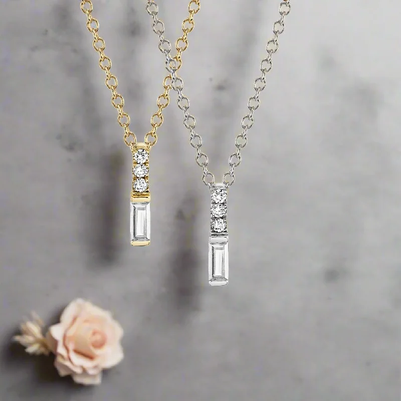 Diamond Baguette Necklace