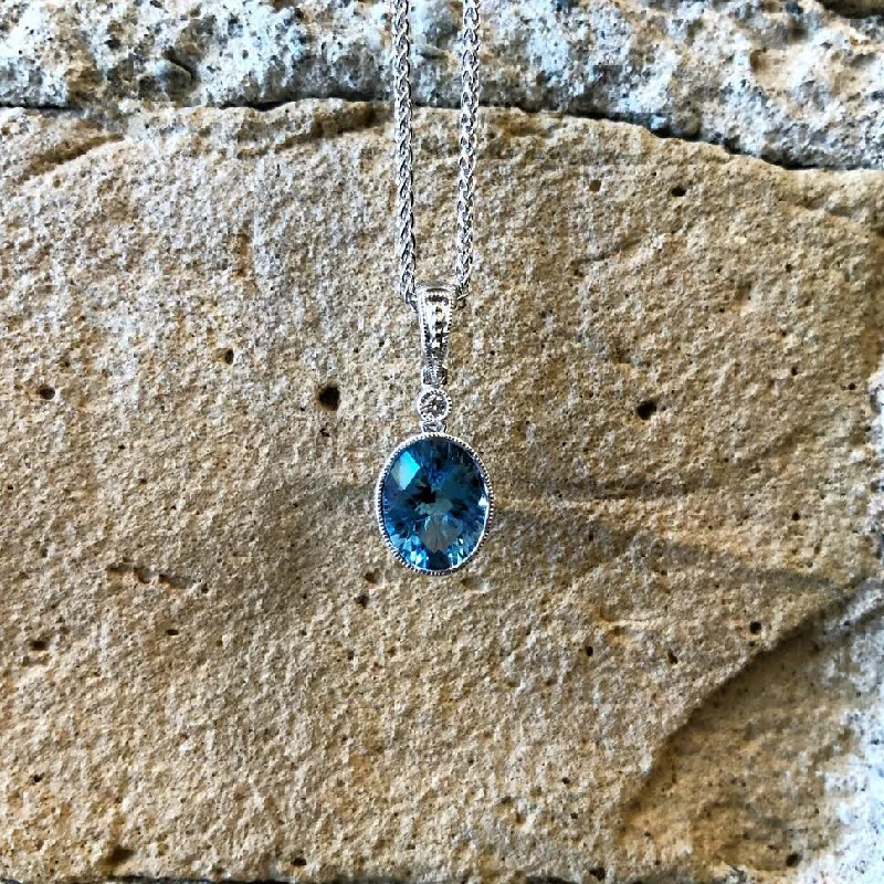 Stanton Color Oval Blue Topaz Pendant