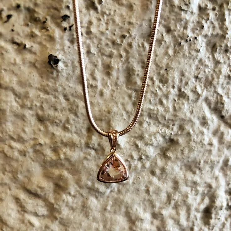 Stanton Color Trillion Morganite Bezel Pendant