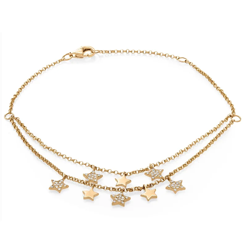 Star Design 0.20 ctw Diamond Chain Bracelet