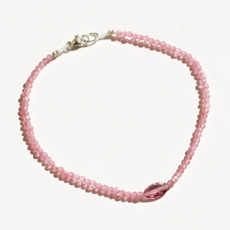 Strawberry Quartz + Pink Tourmaline Bracelet No.25