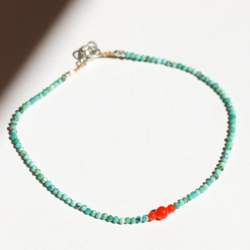 Turquoise + Coral Bracelet