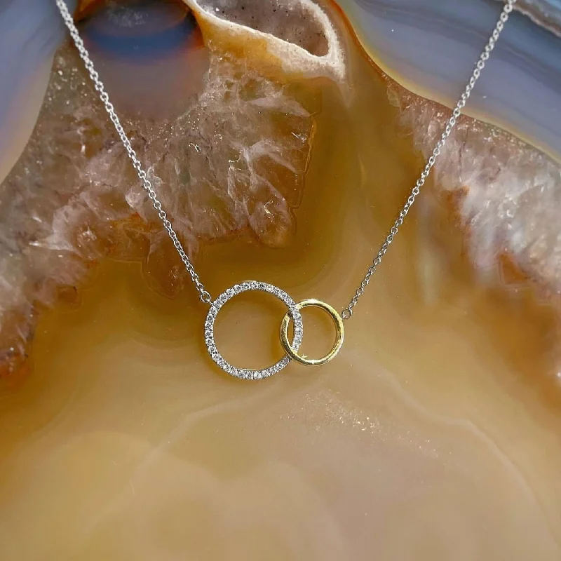 Connected Rings Diamond Necklace